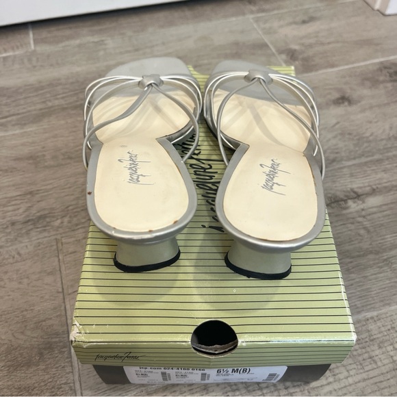 JACQUELINE FERRAR Silver Strappy Sandal Heels Style Debra Women’s Size 6.5M - Picture 7 of 11